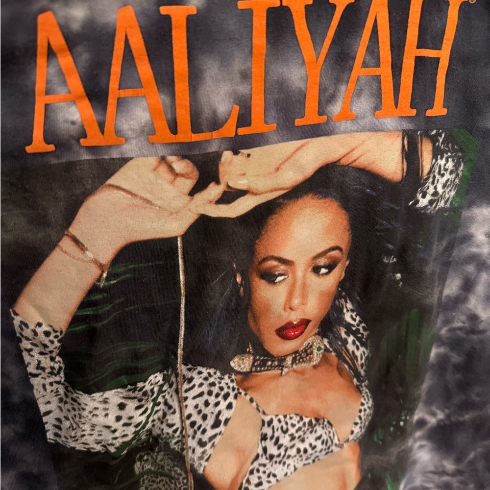 Aaliyah Black & Grey Graphic Tee